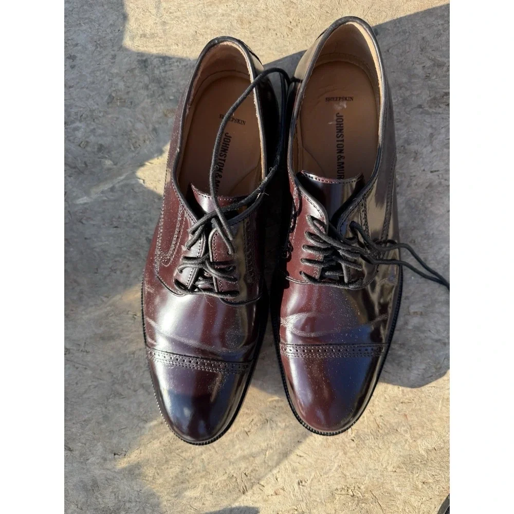 Johnston & Murphy 9.5D Oxblood Cap Toe Leather Dress Shoes
